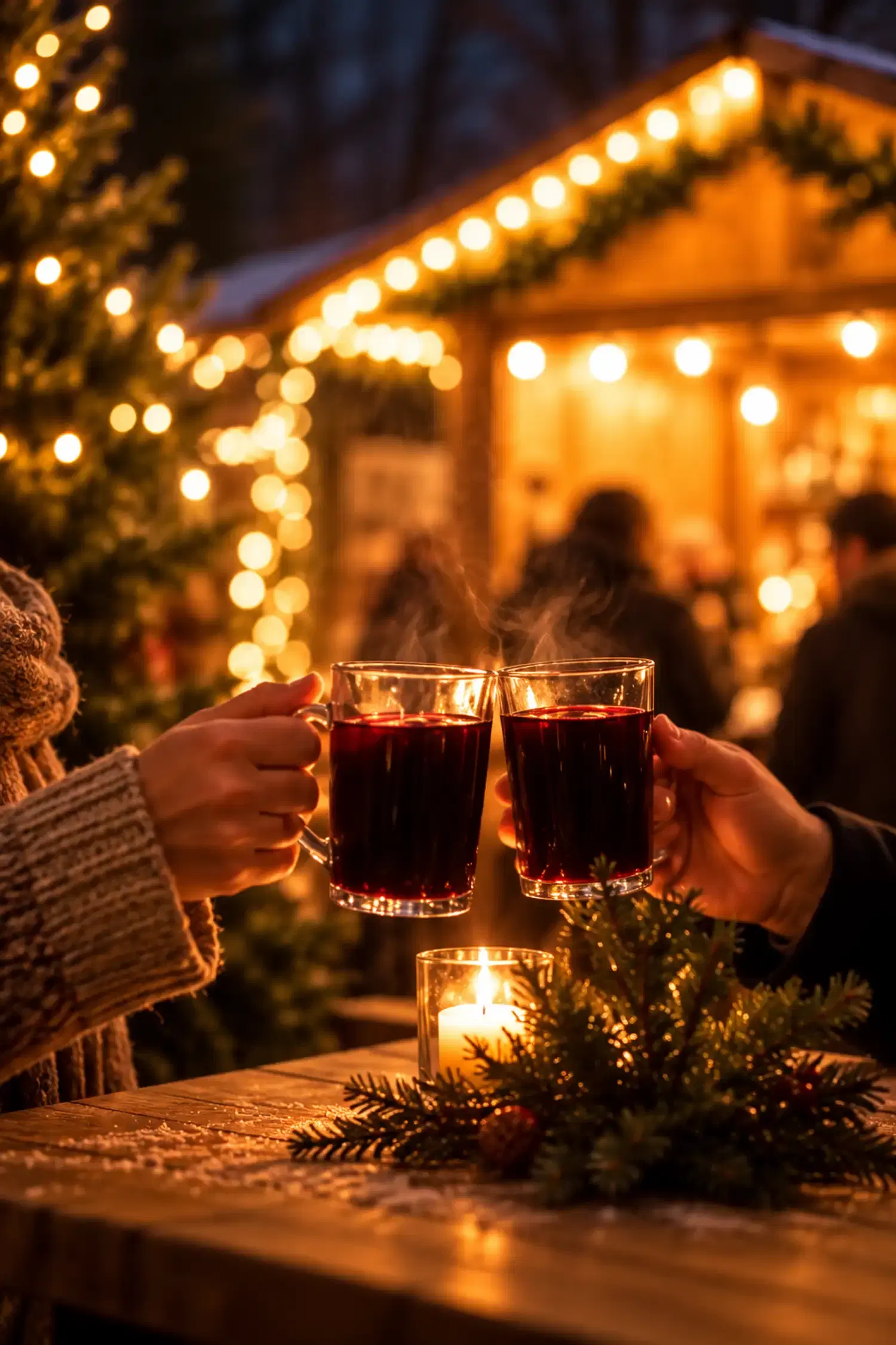 Weihnachtsfeier mit Glühwein, Lagerfeuer und Menü