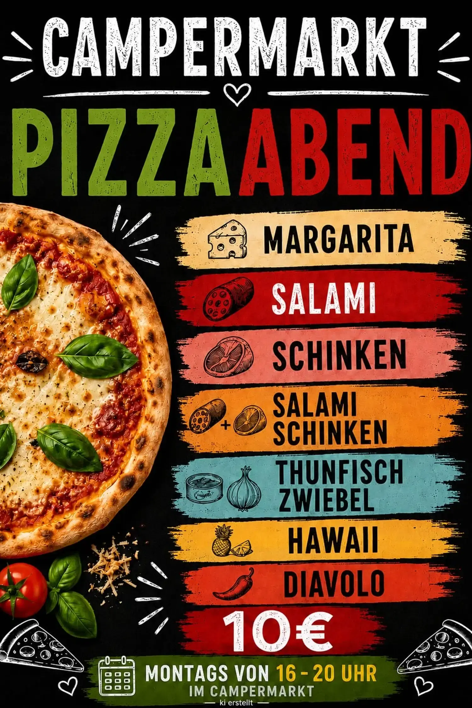 Pizza im Campermarkt