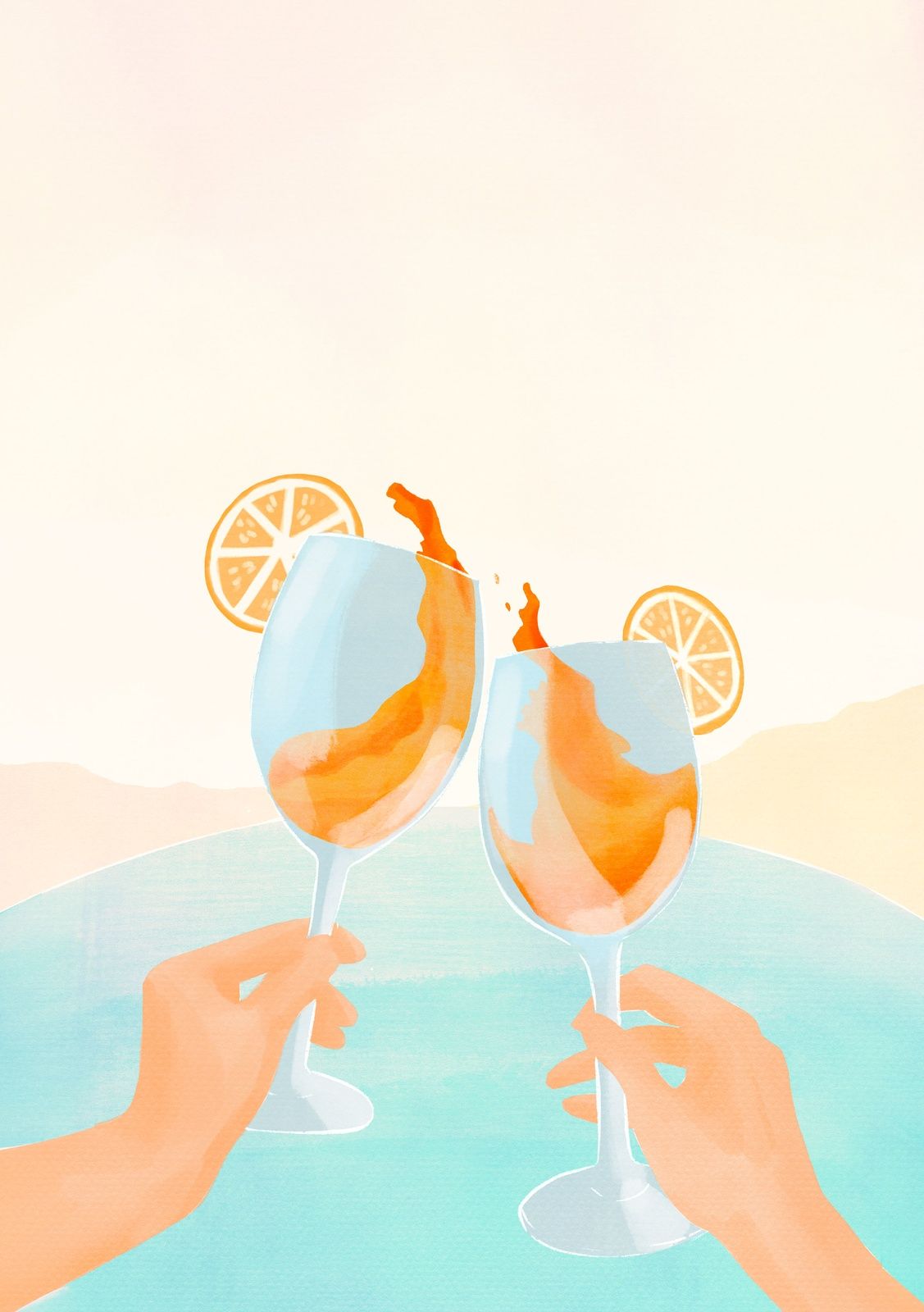 Floating Champagne Sunset 