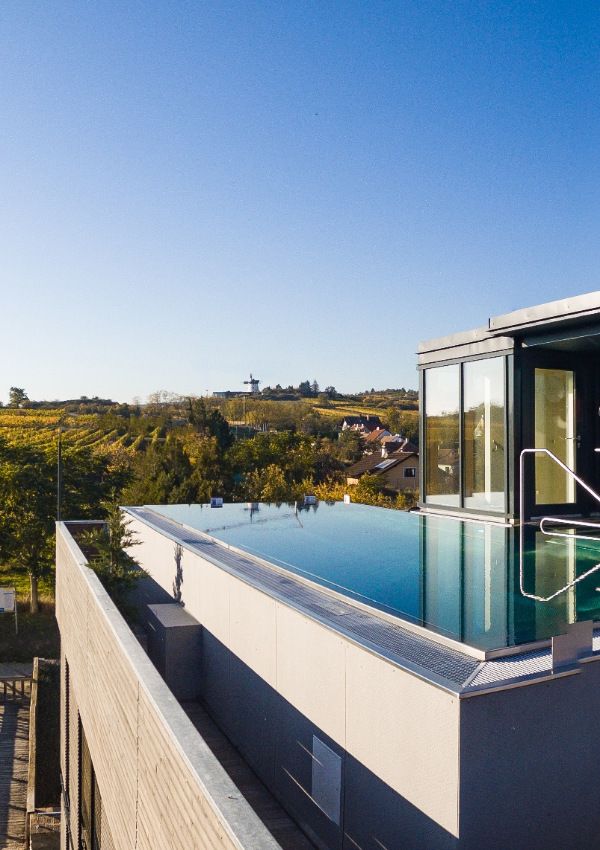 Der Himmel auf Erden - Dachpool mit Weinbergblick