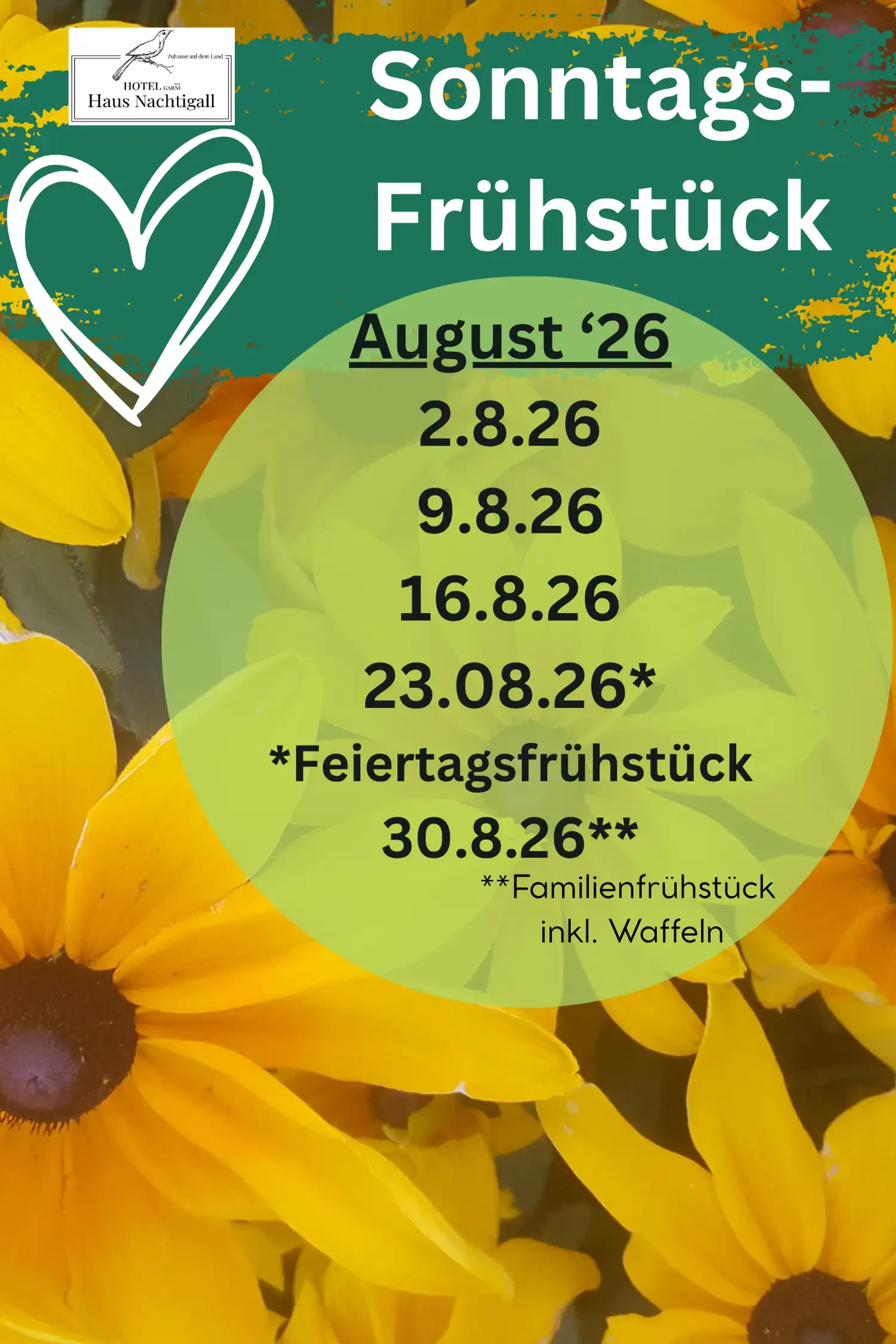 August: Sunday breakfast buffet