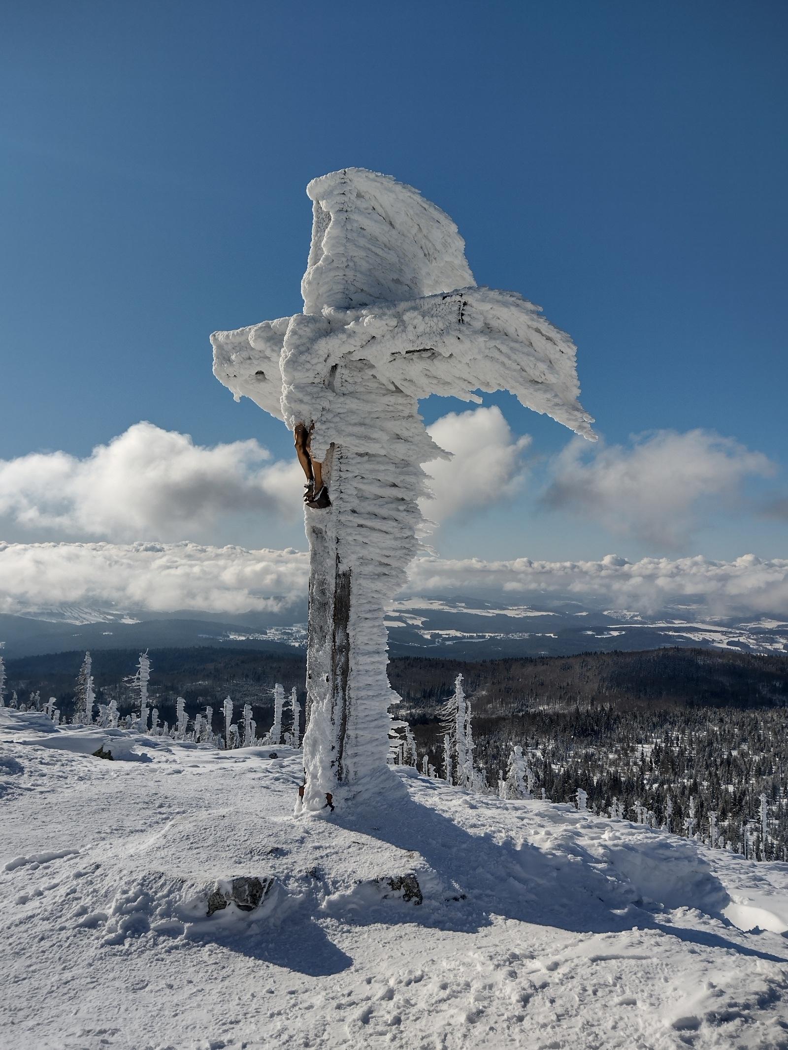 Winterwandern mit Blick in die Alpen