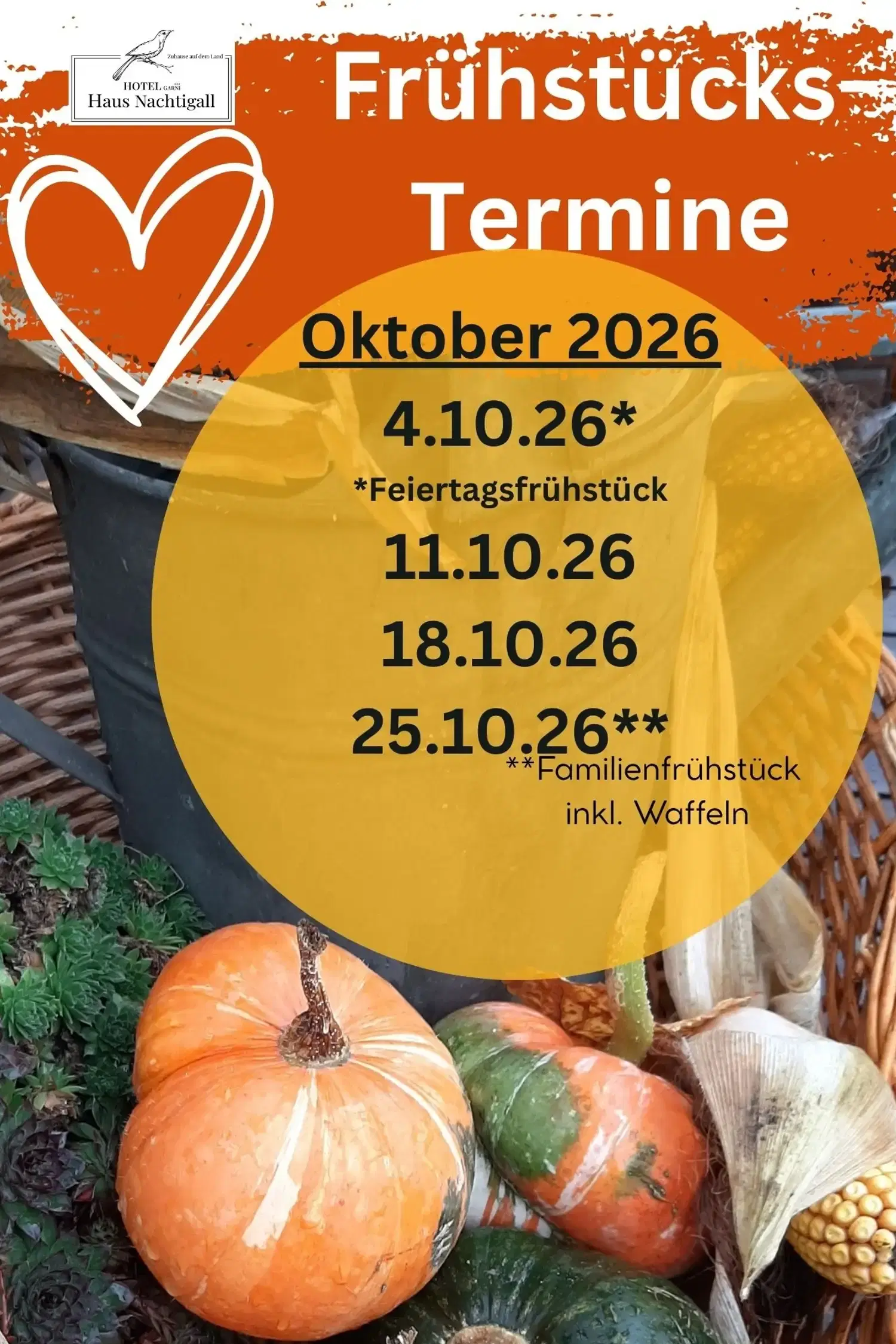October: Sunday breakfast buffet in Uedem, Lower Rhine