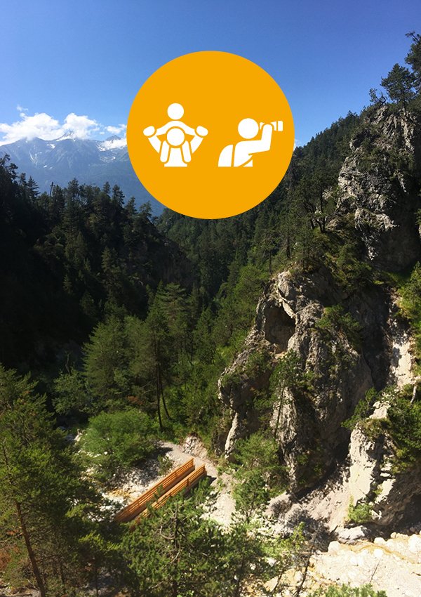 Rundwanderung durch die malerische Telfer Klamm (Inntal ca. 25 km von Innsbruck)