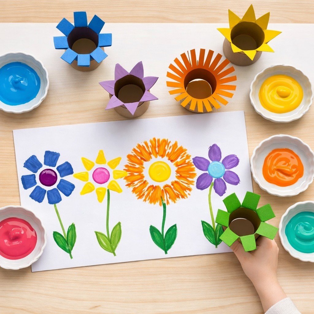 Stampa floreale nel club per bambini