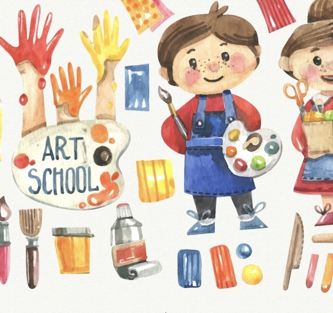 Color magic - painting with brushes and watercolors