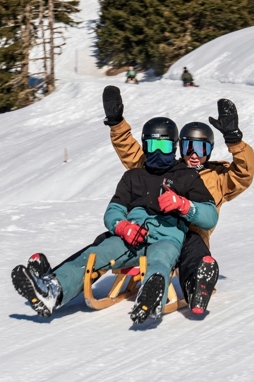 Tobogganing and hut fun