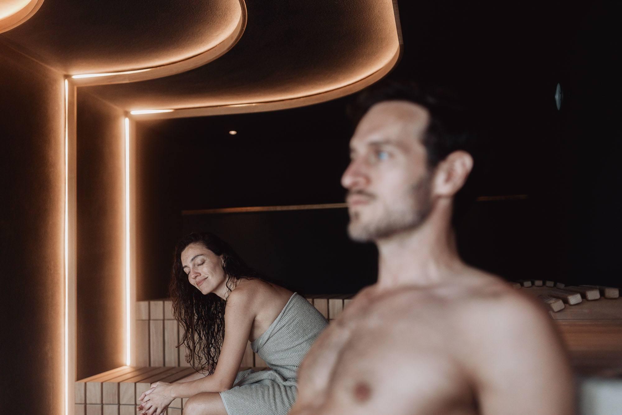Momenti di sauna privata all'Hotel Winkler
