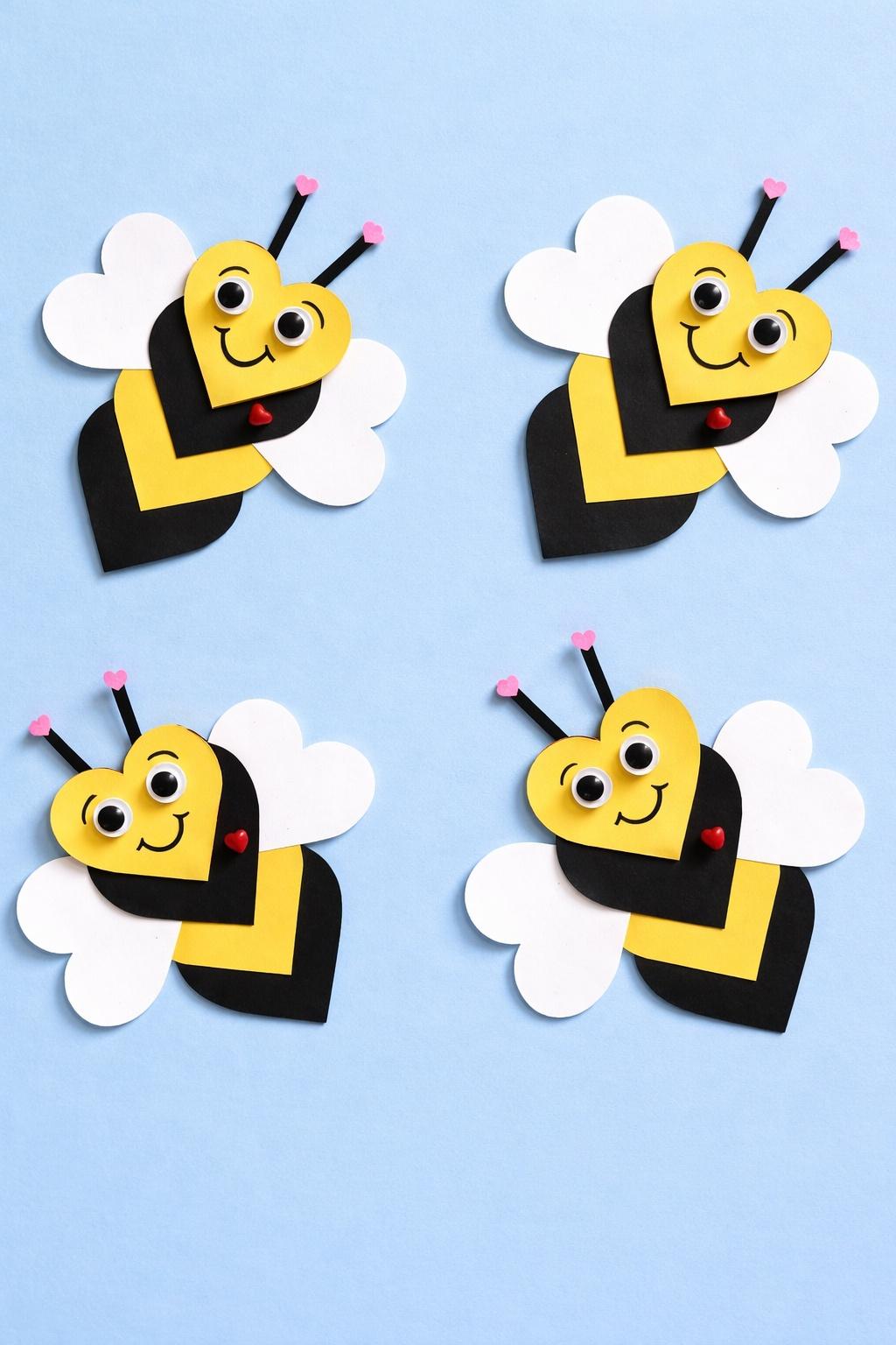 Herzbienen basteln