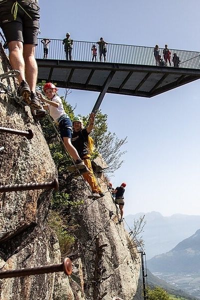 Klettern am Klettersteig "Knott"