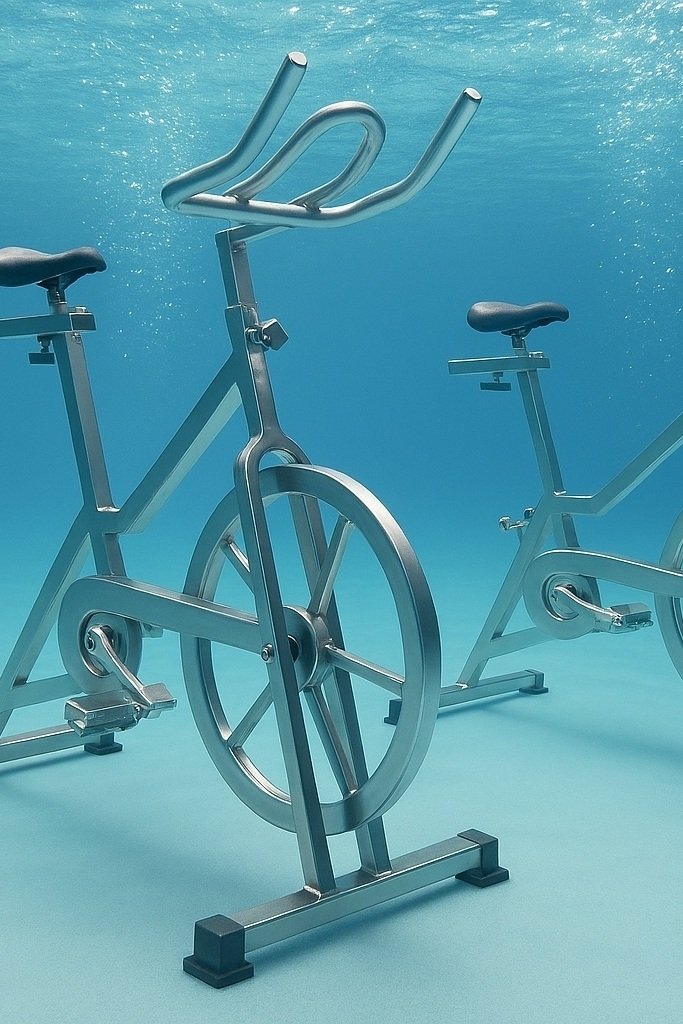 Acquacycling nella piscina all'aperto